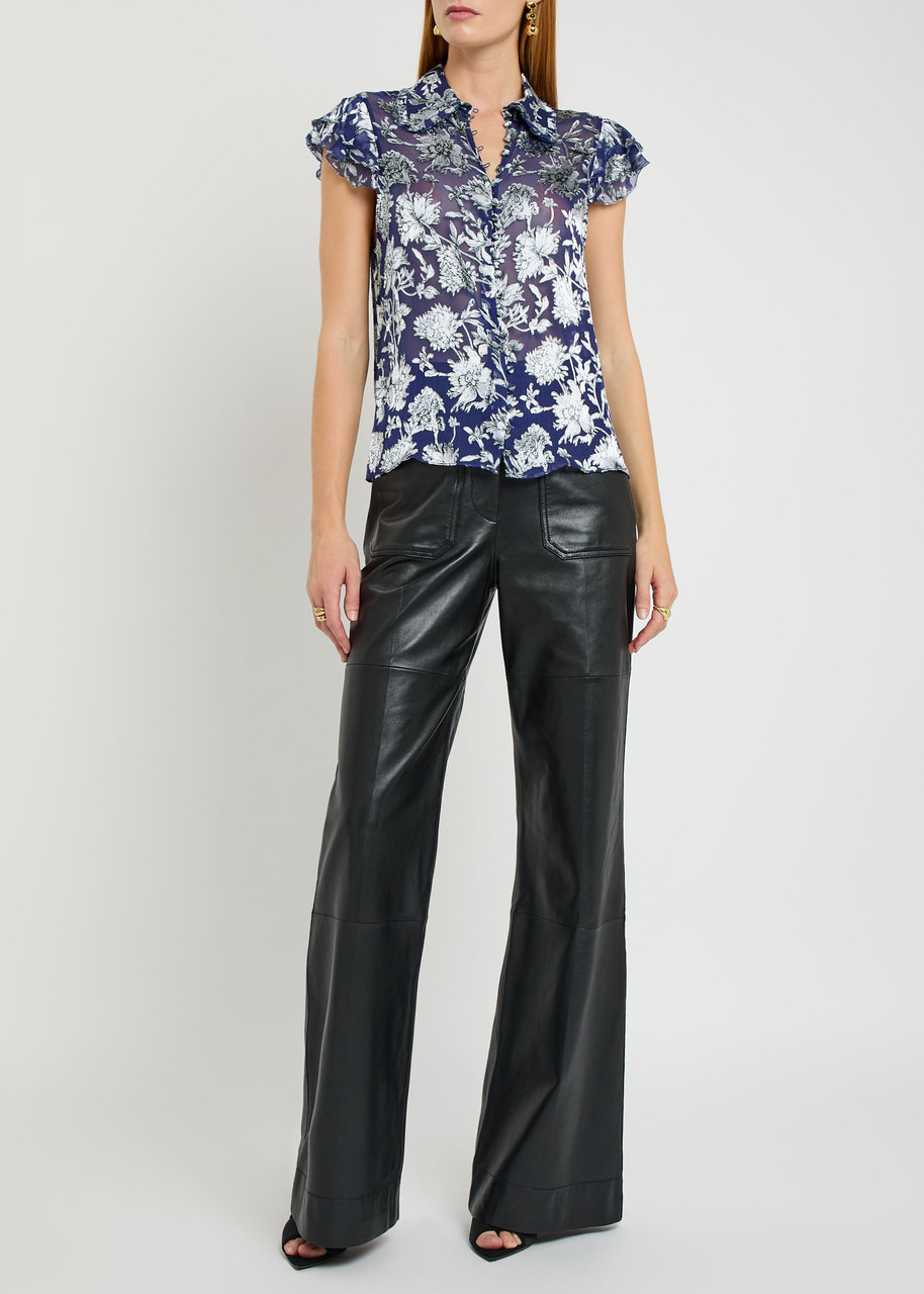 Alice + Olivia Martel Floral Devoré Blouse - 4