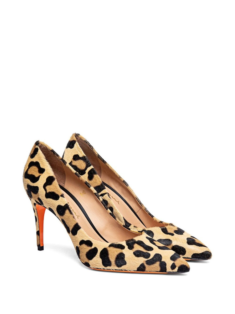 Santoni 85mm animal-print pumps outlook