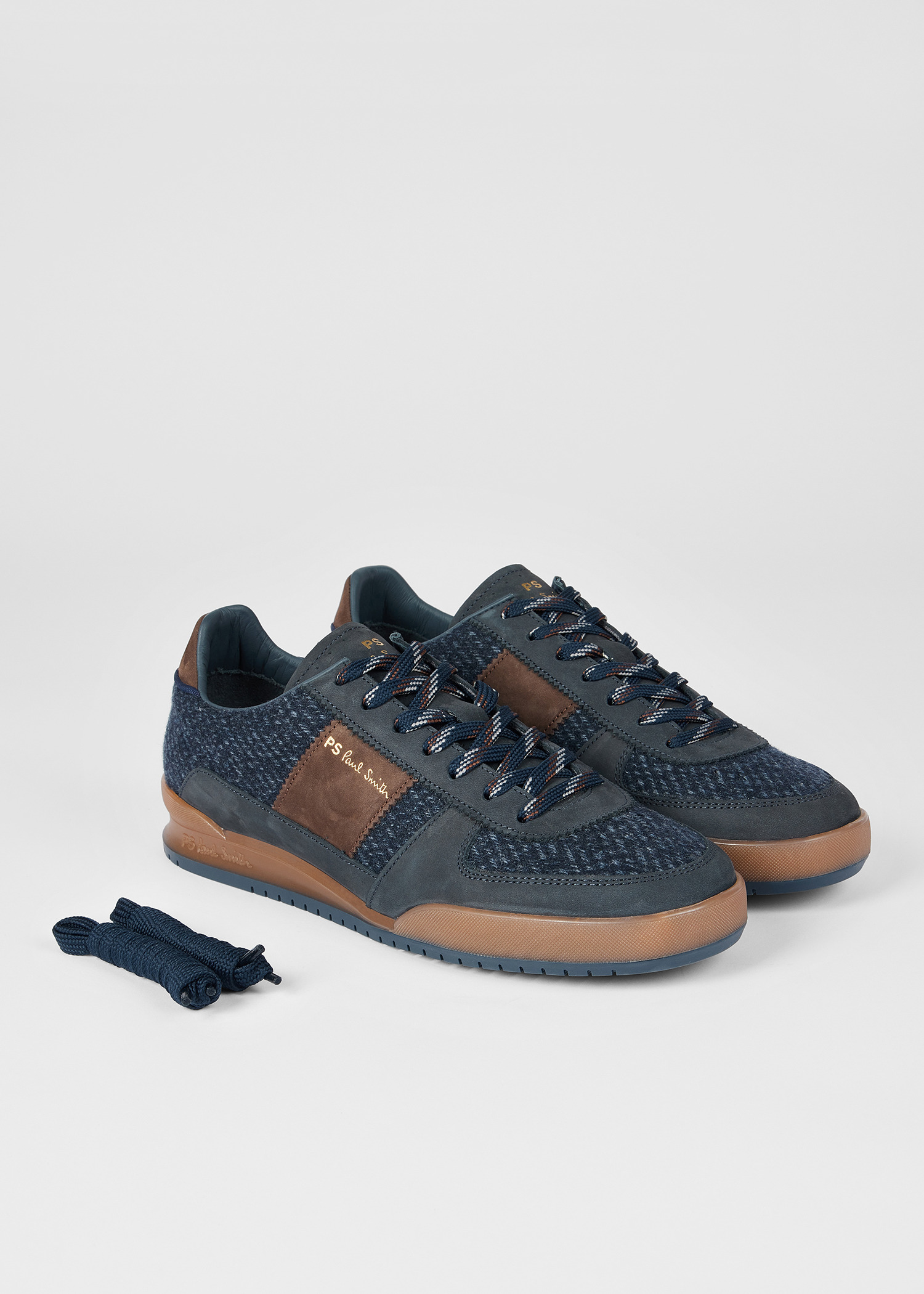 Navy Tweed 'Rye' Trainers - 4