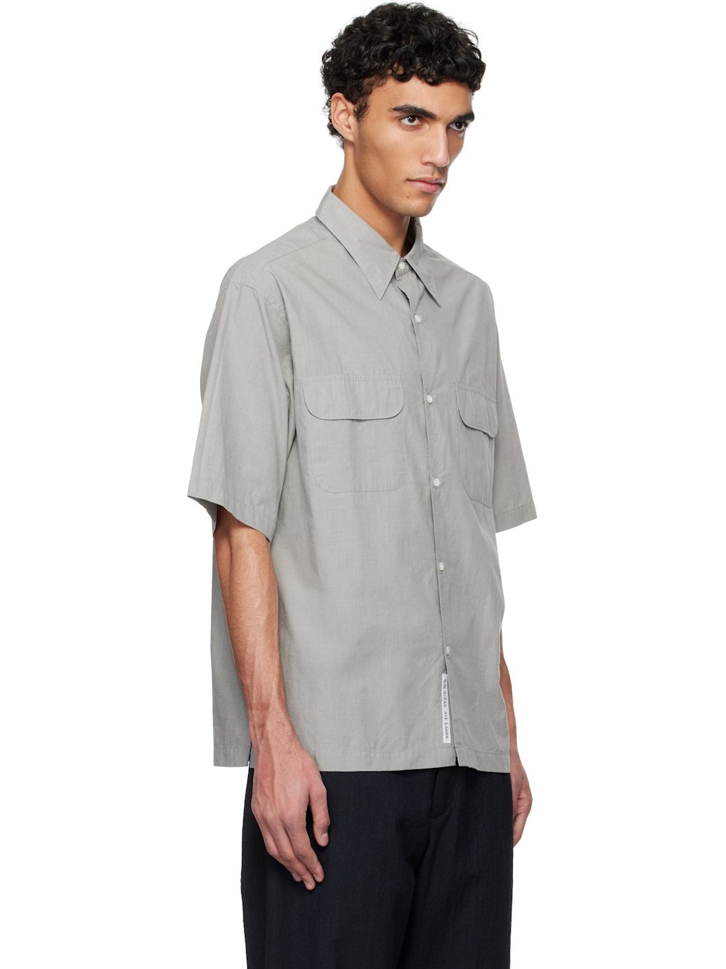 Gray Regular Collar End On End S/S Shirt - 2
