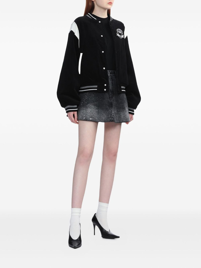 We11done varsity-style teddy bear bomber jacket outlook