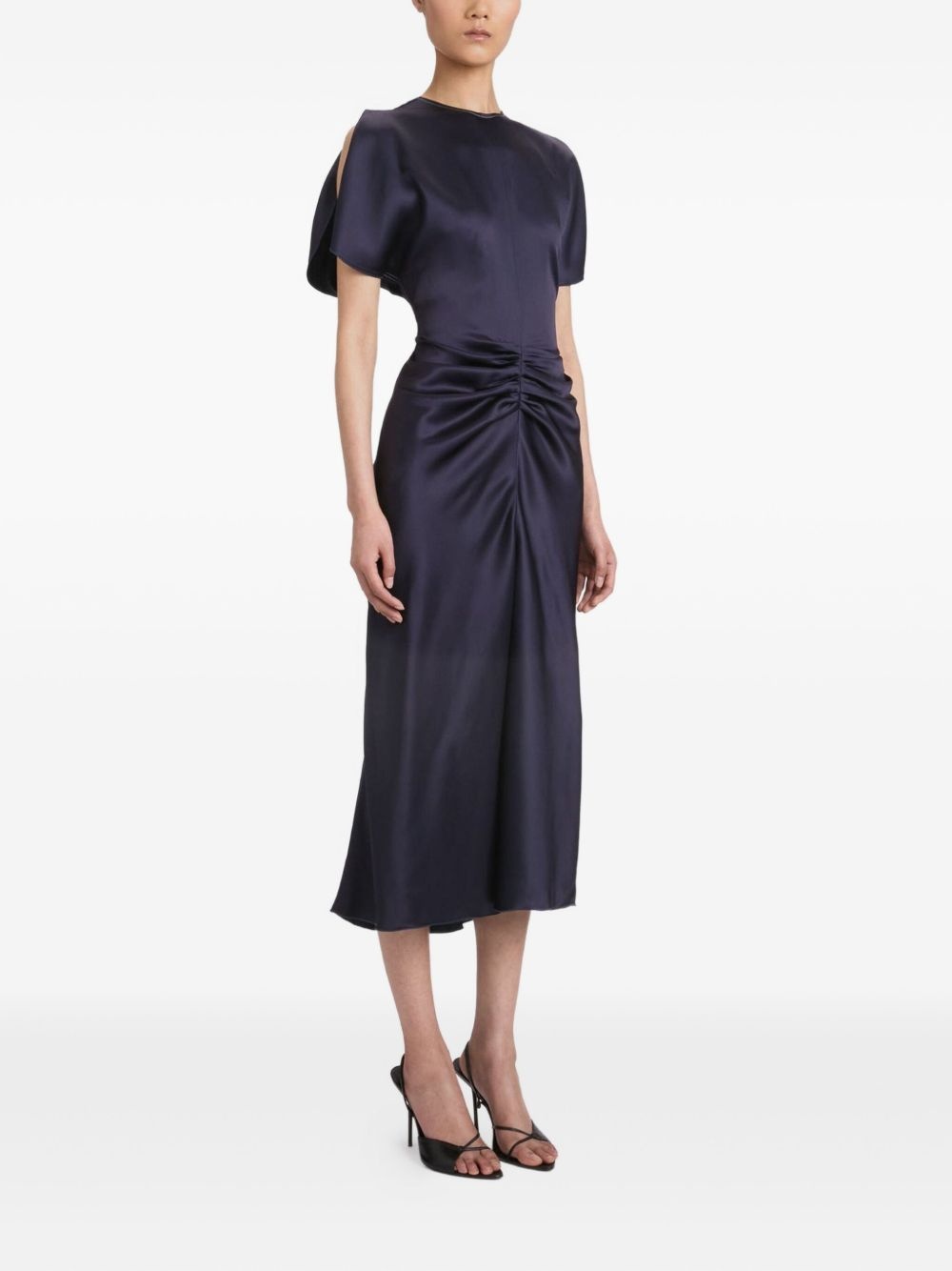 gathered-waist midi dress - 3