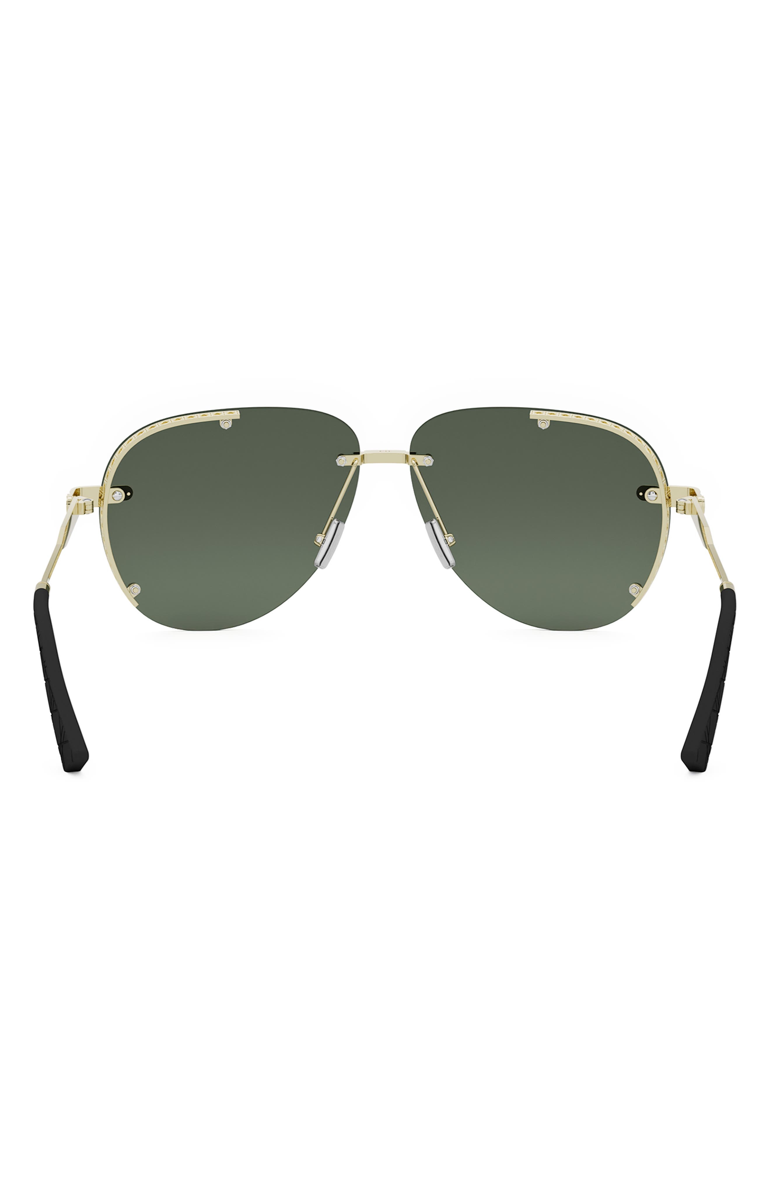 NeoDior A1U 61 Pilot Sunglasses in Shiny Gold/Green at Nordstrom - 8