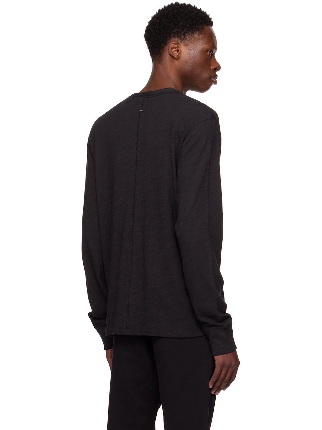 Black Classic Flame Henley - 3
