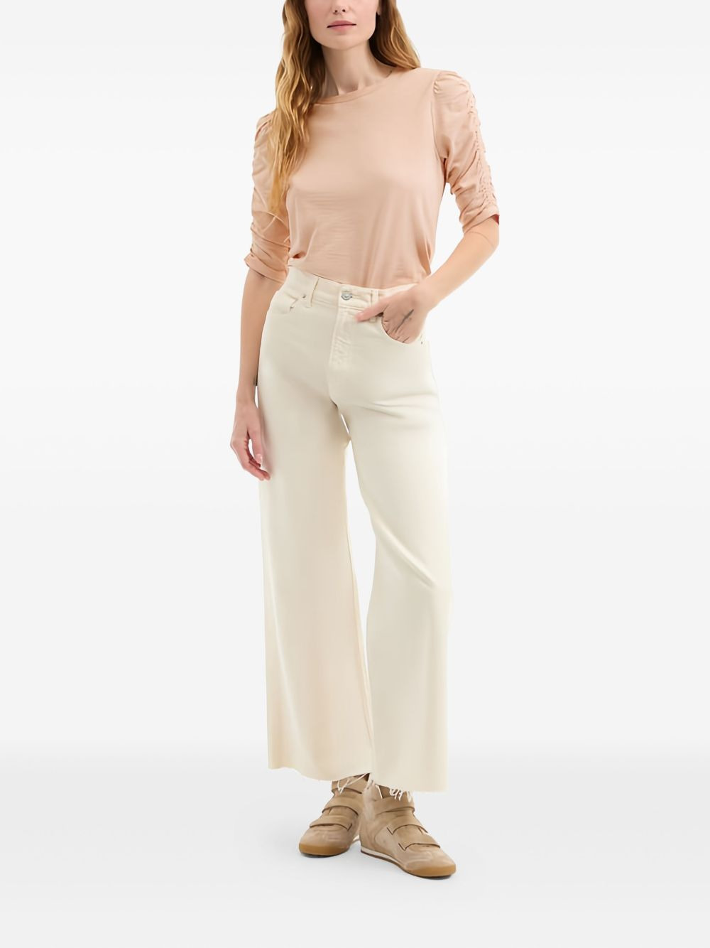 ruched-sleeve T-shirt - 2