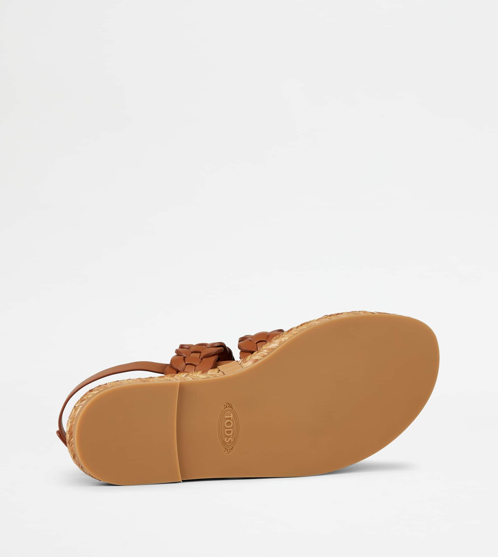 SANDALS IN LEATHER - BROWN - 4
