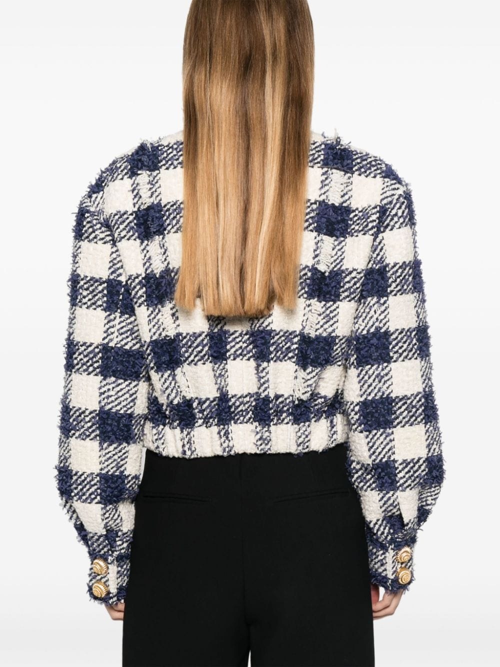 gingham-check jacket - 4