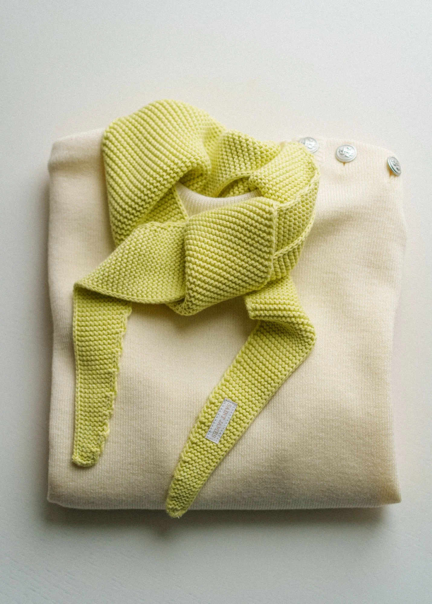 KNIT BANDANA - Scarf in Wool & Cotton - 1