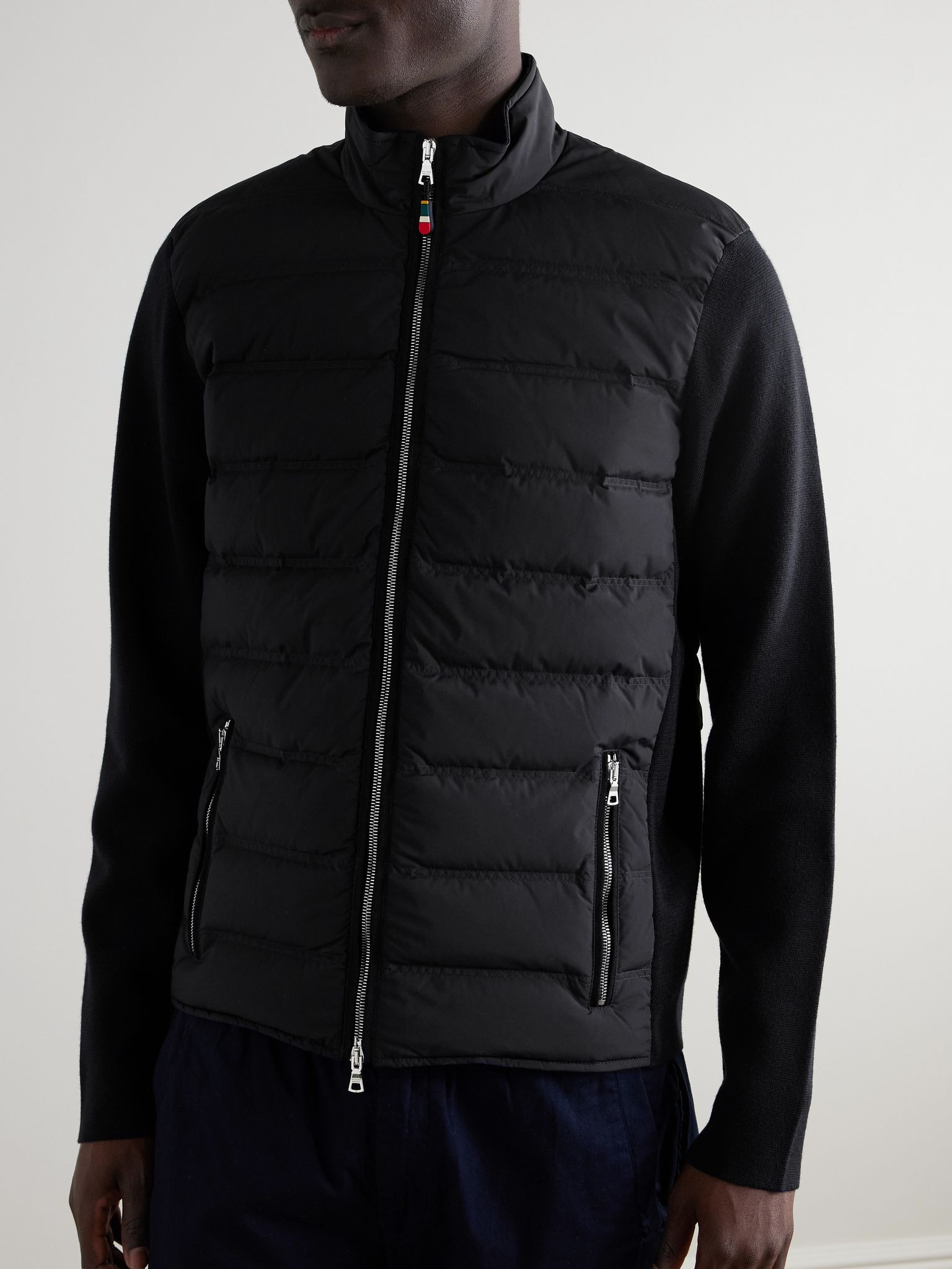 Wallace Quilted Shell and Merino Wool Down Jacket Black - 3