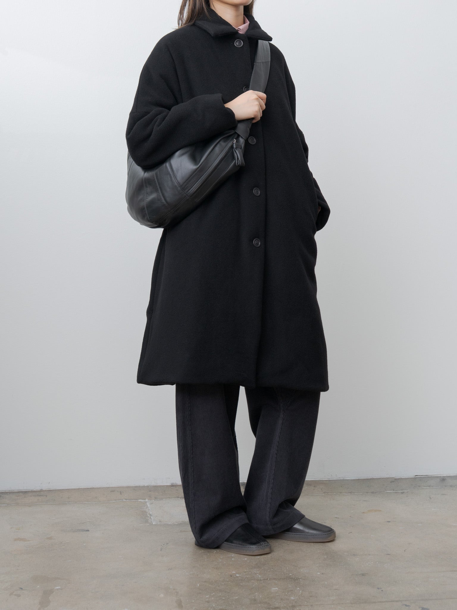 Large Croissant Bag - Black (soft nappa leather) - 2