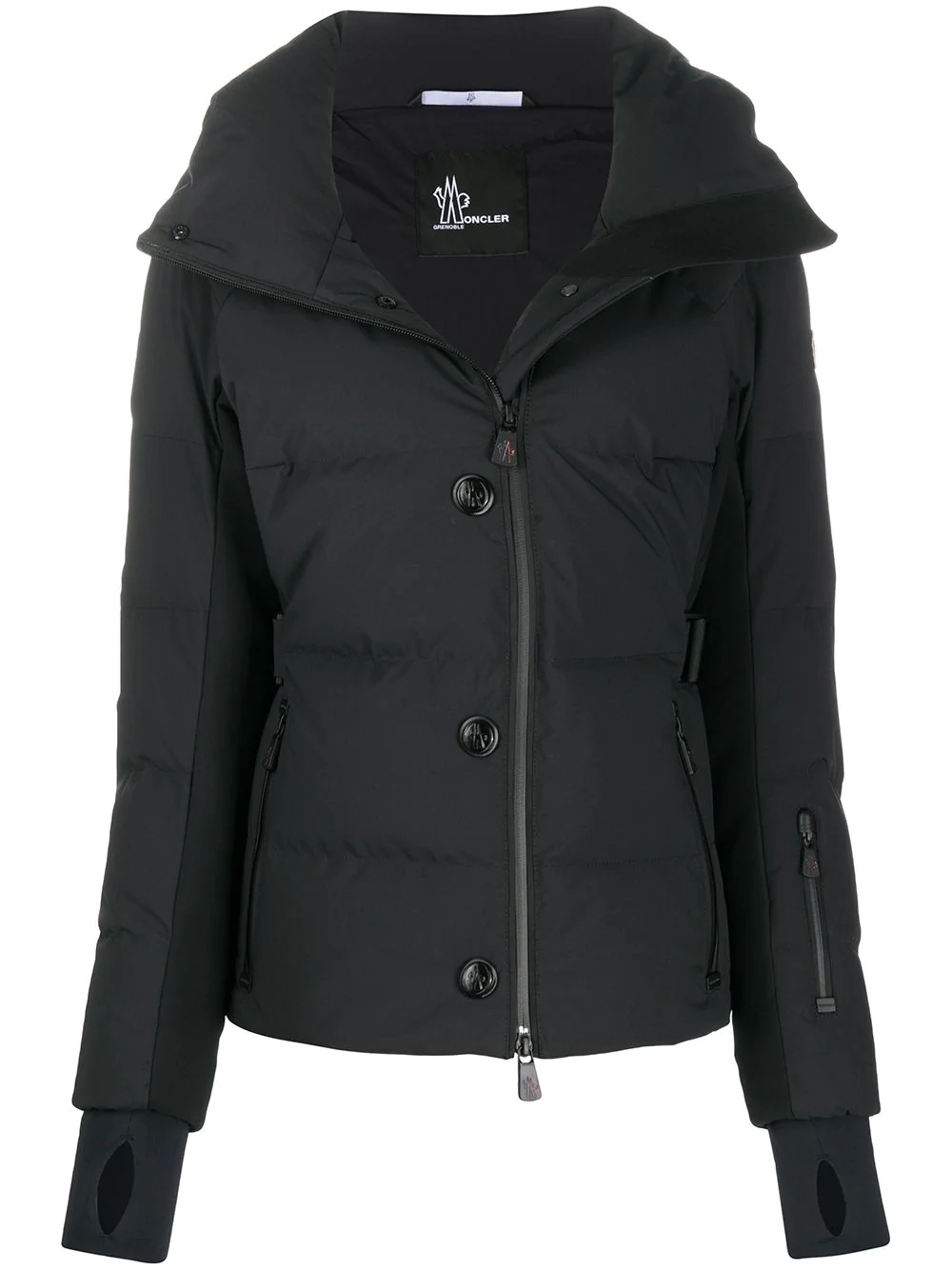 funnel neck quilted down jacket  - 1