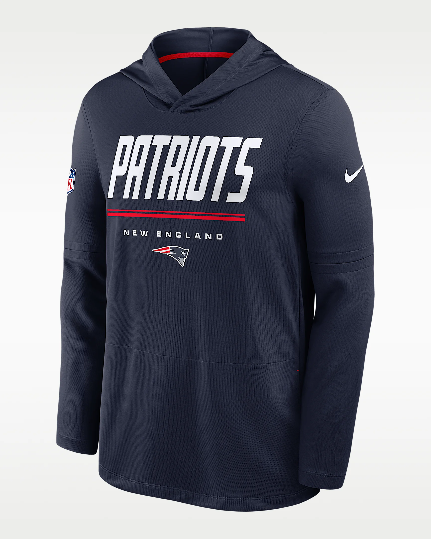 New England Patriots Sideline Men's Nike Dri-FIT NFL Long-Sleeve Hooded Top - 1