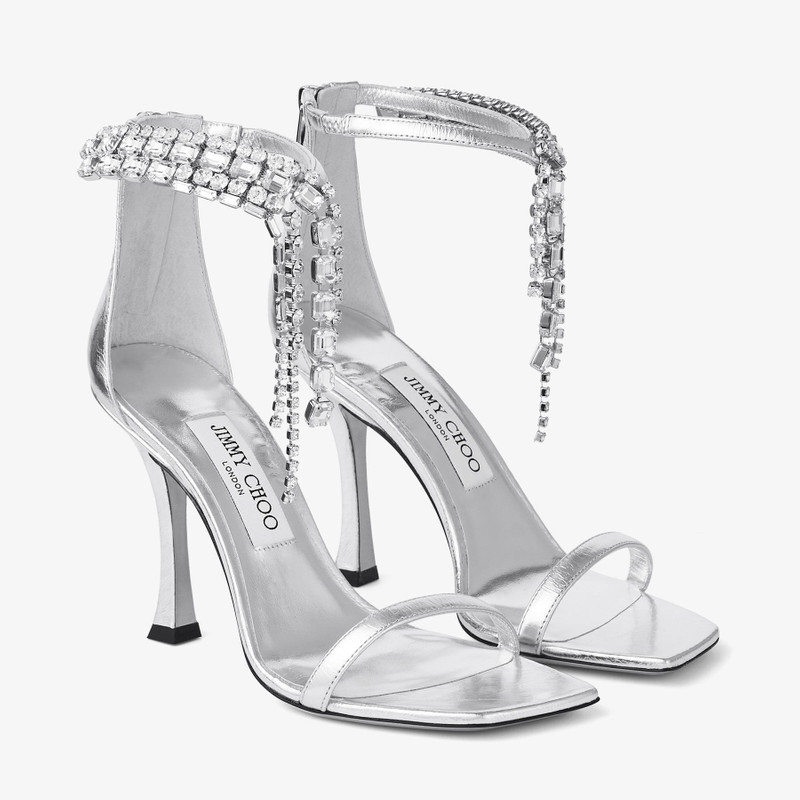 Verity Sandal 100 Silver Vintage Metallic Leather Sandals 3
