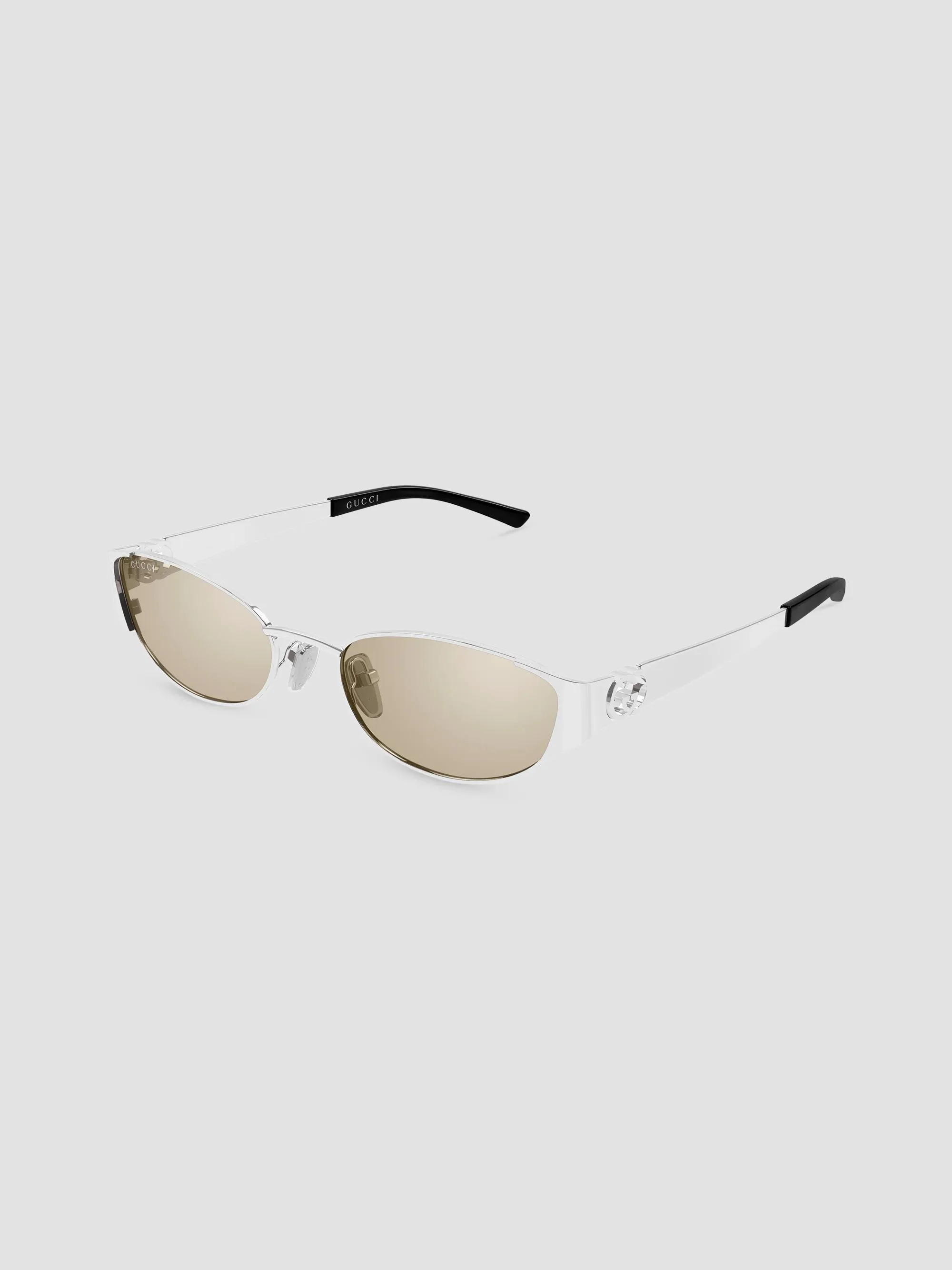 Women's Interlocking G 55MM Oval Sunglasses - Silver - 1