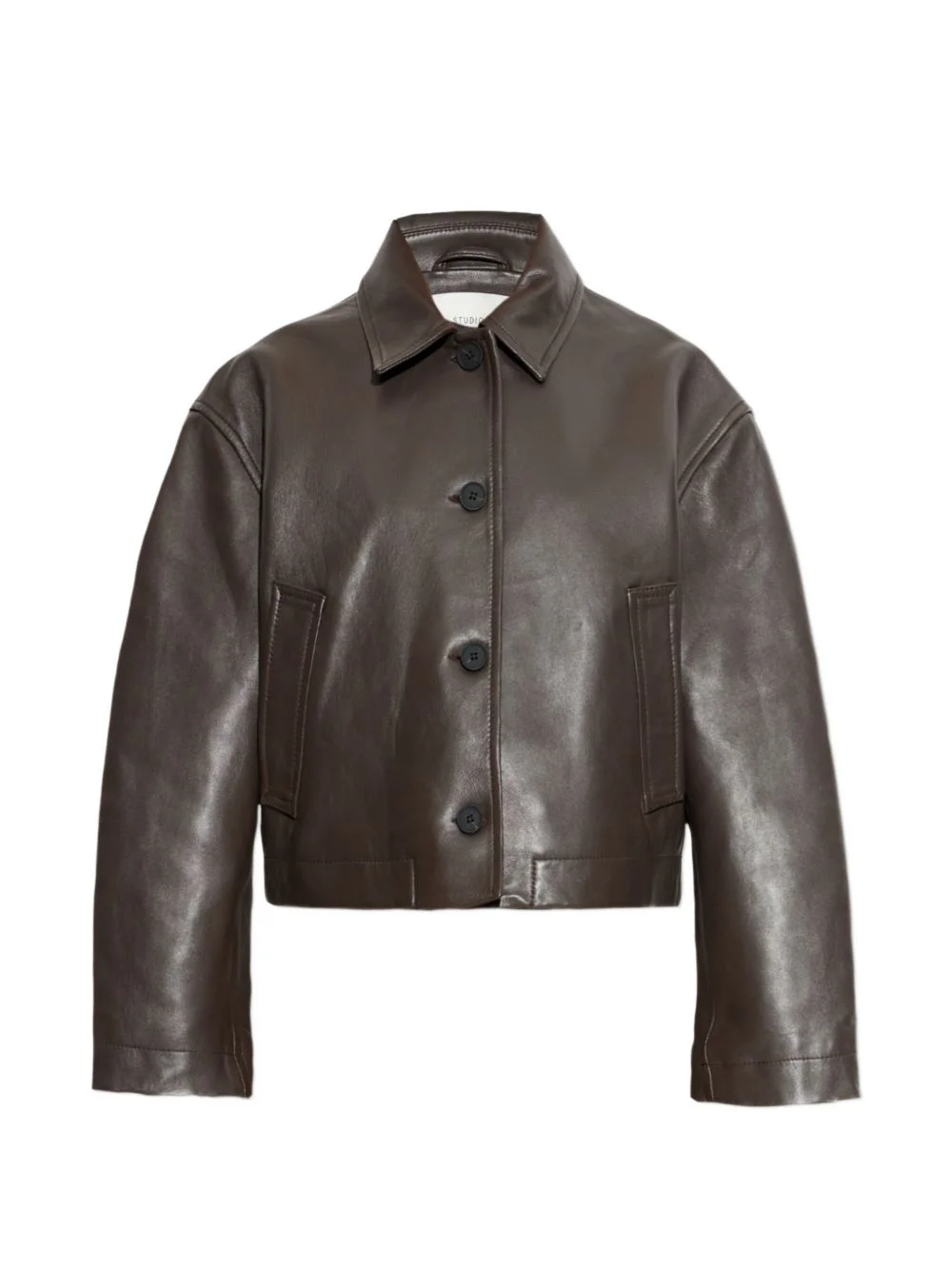 buttoned lambskin jacket - 1