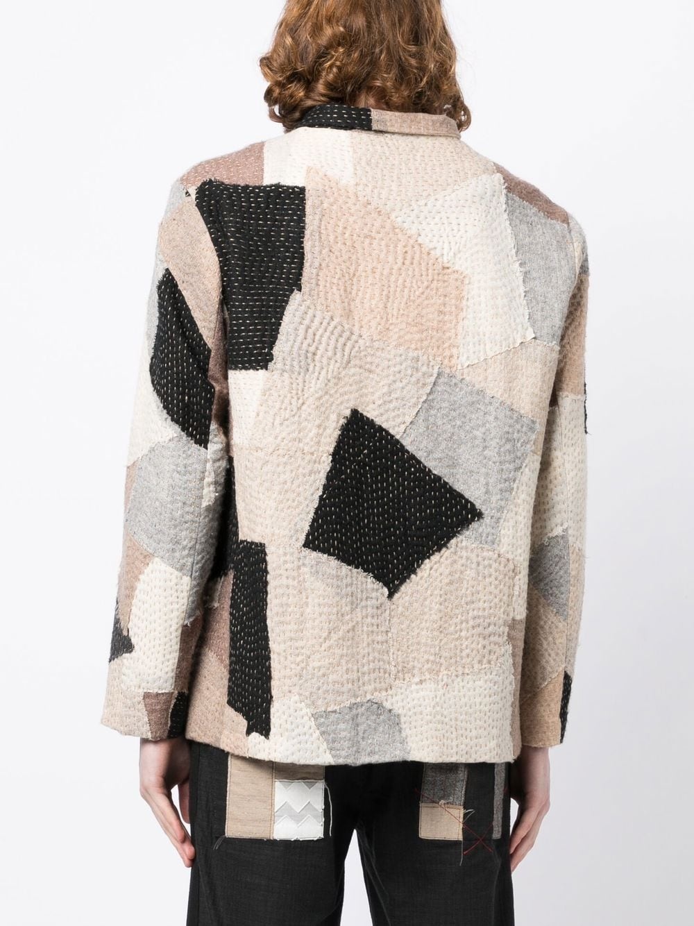 patchwork wool jacket - 4
