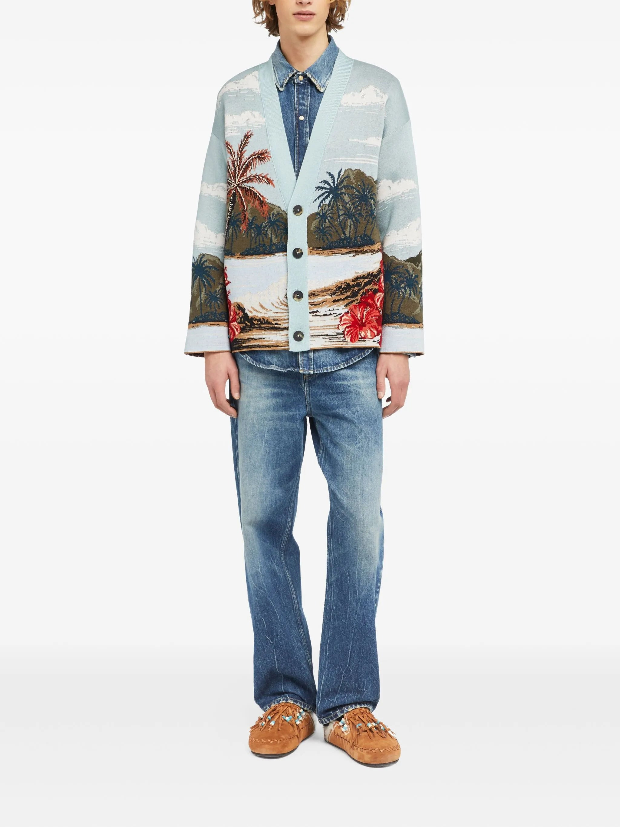 Alanui Hidden Bay Tropical-print Cardigan - 3