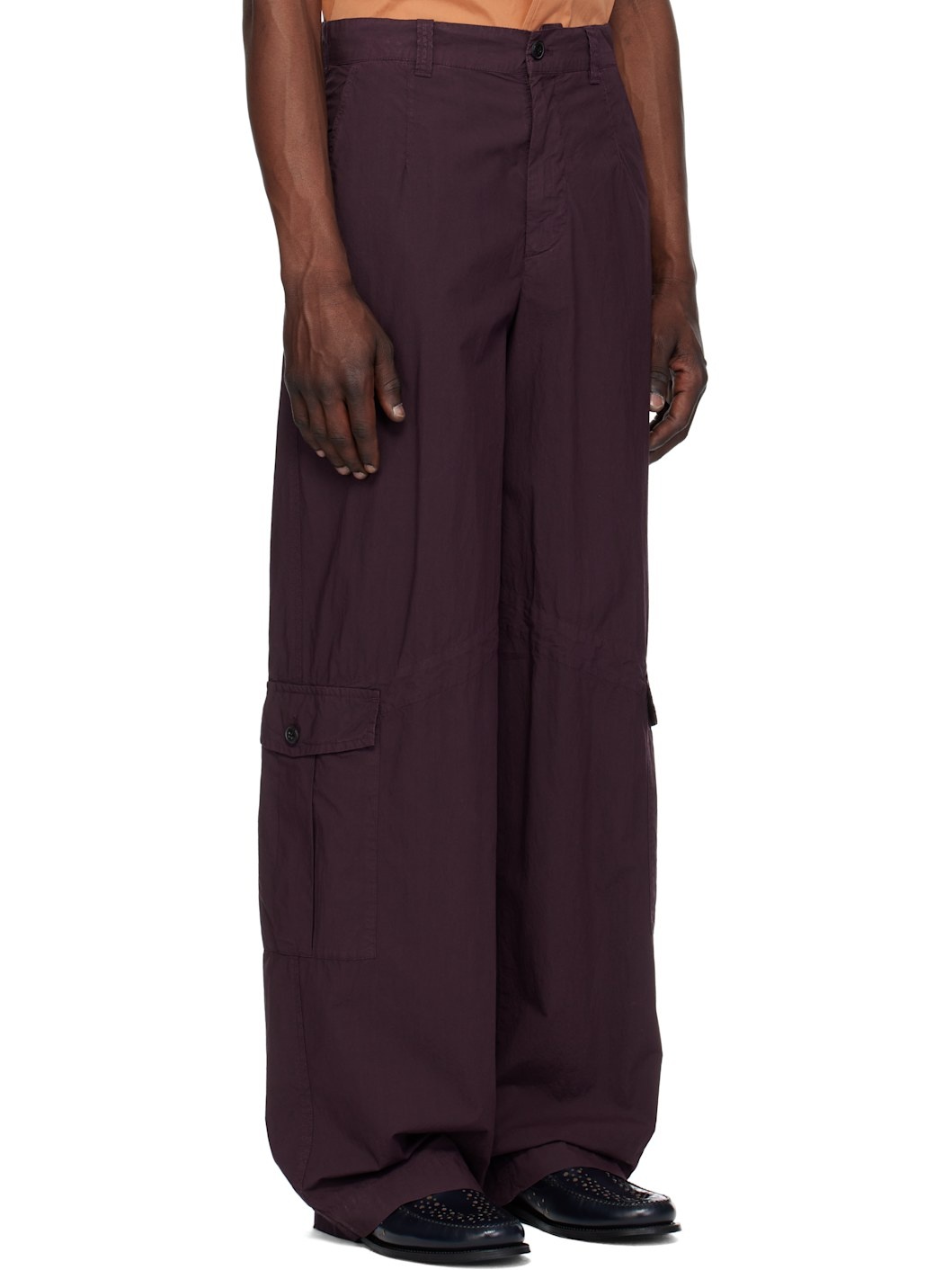 Purple Loose Overdyed Cargo Pants - 2