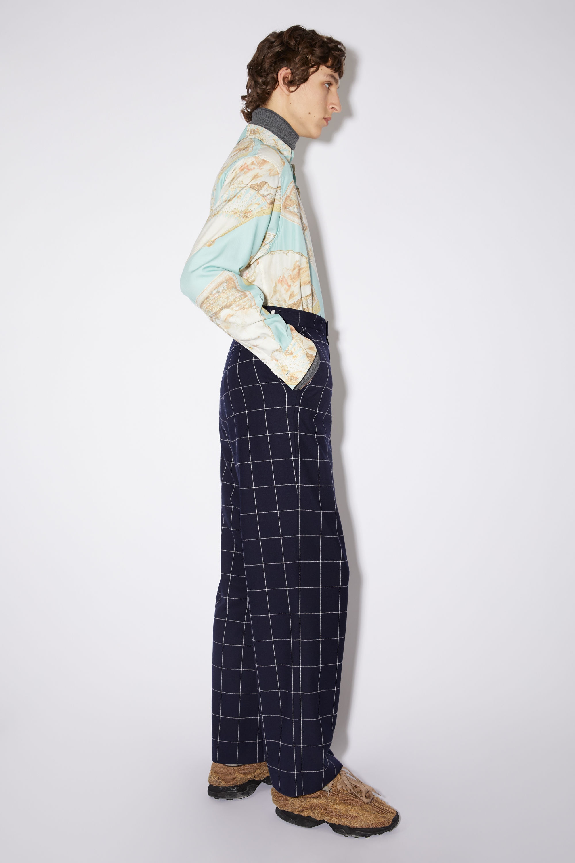 Casual suit trousers - Navy/white - 4