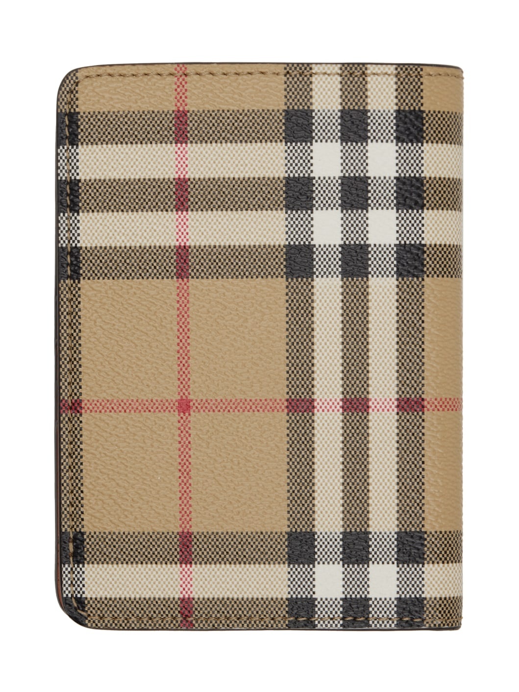 Beige Check Passport Holder - 2