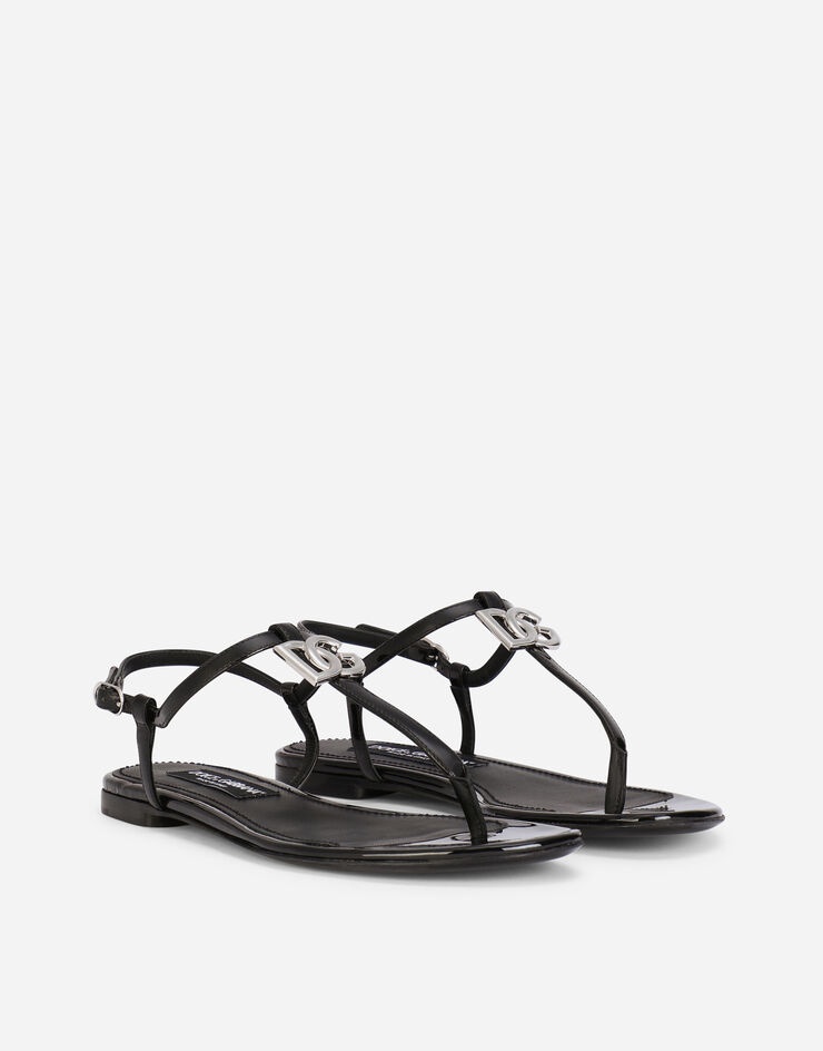 Patent leather DG thong sandals - 2