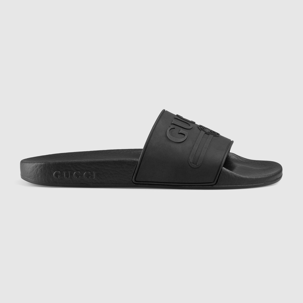 Gucci logo rubber slide sandal - 1