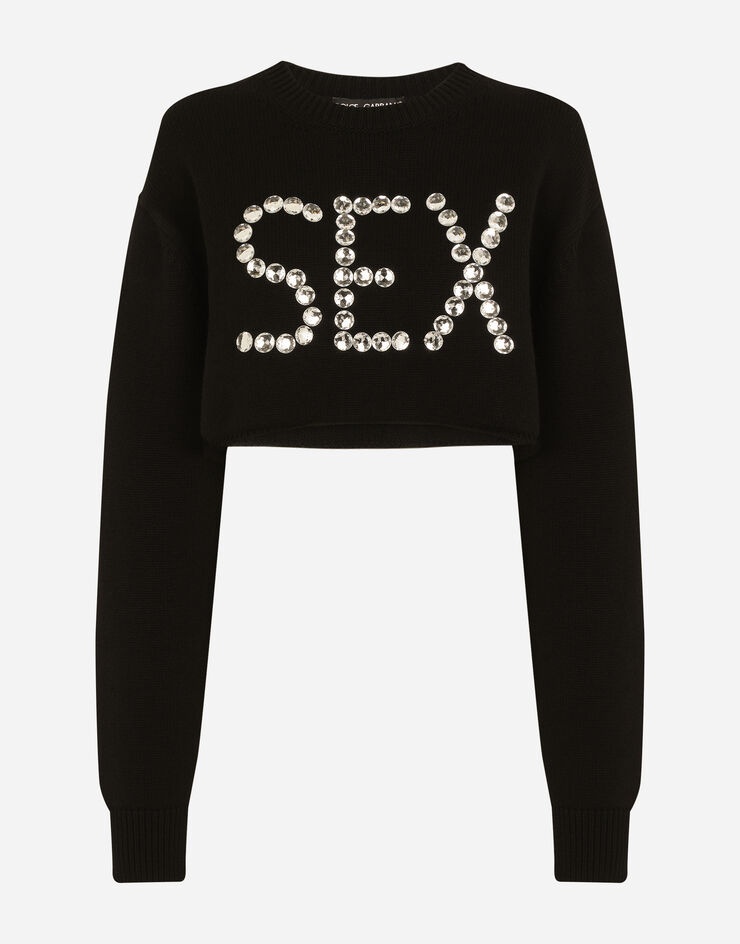 Cashmere sweater with rhinestone embellishment - 3