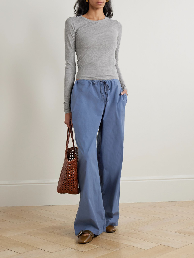 ÉTERNE Cotton and modal-blend jersey T-shirt Light gray outlook