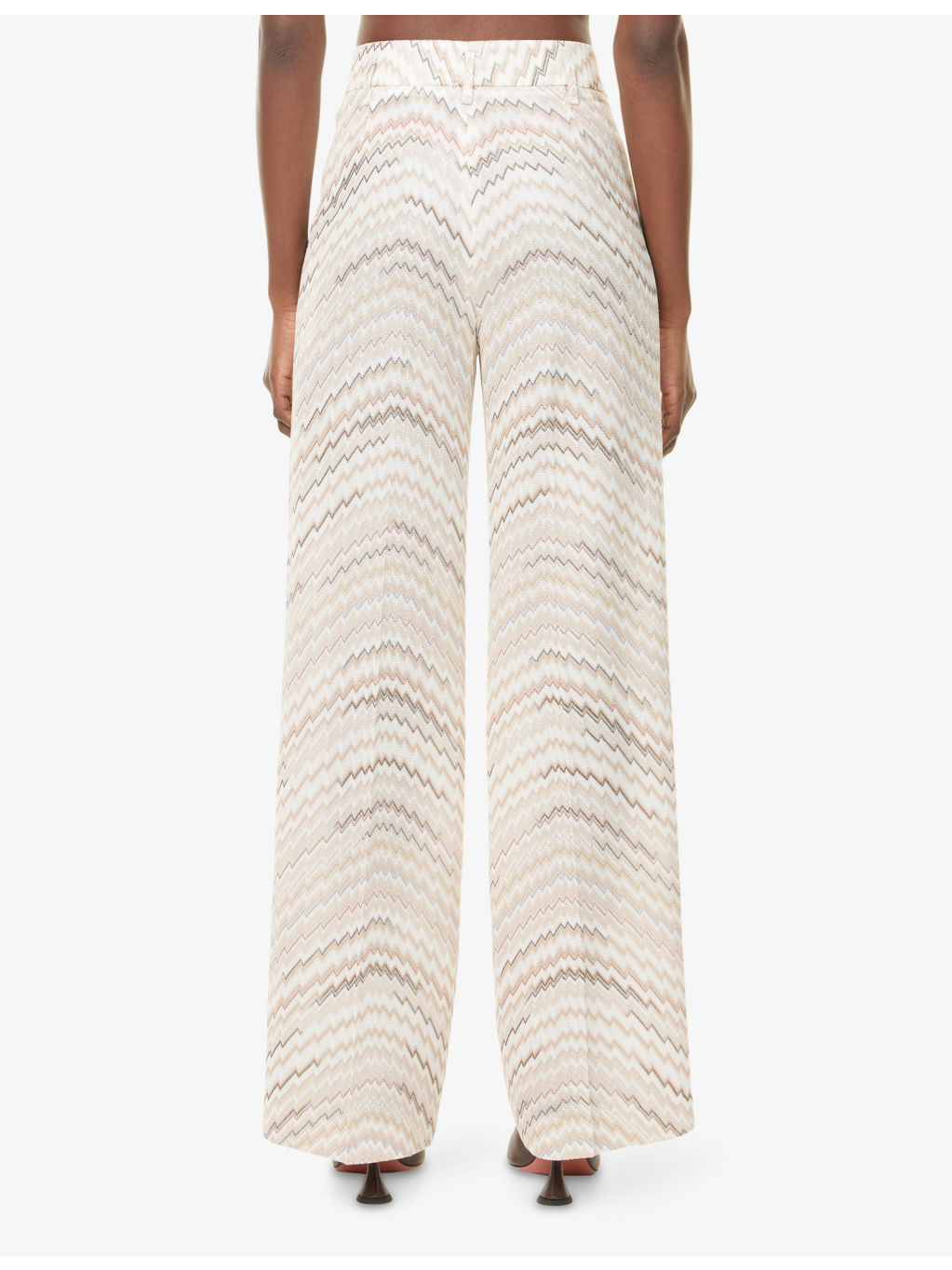 Chevron Wide-Leg Woven Trousers - 4