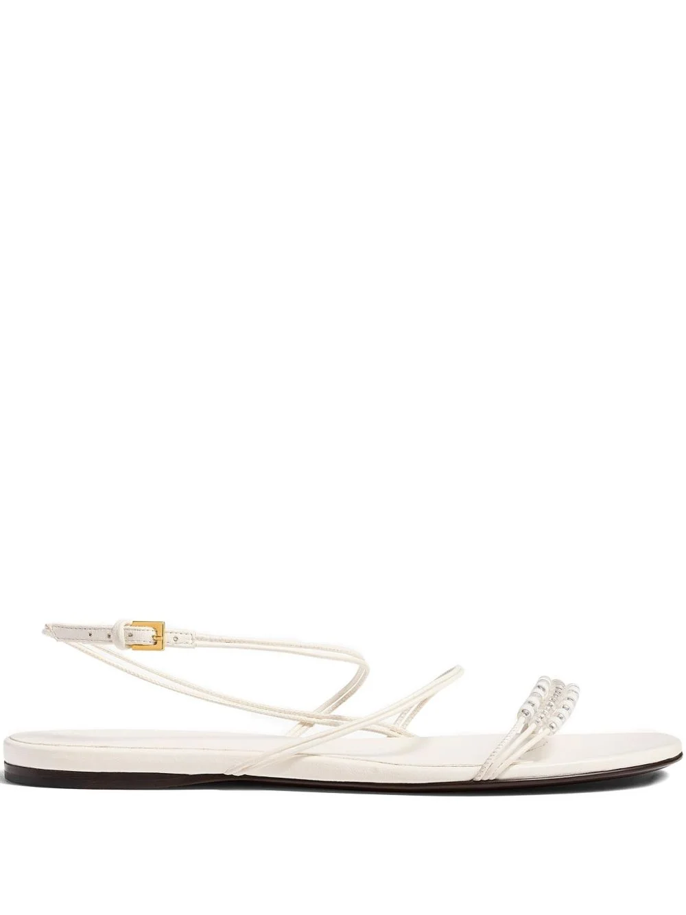 bead-embellished loop flat sandals - 1