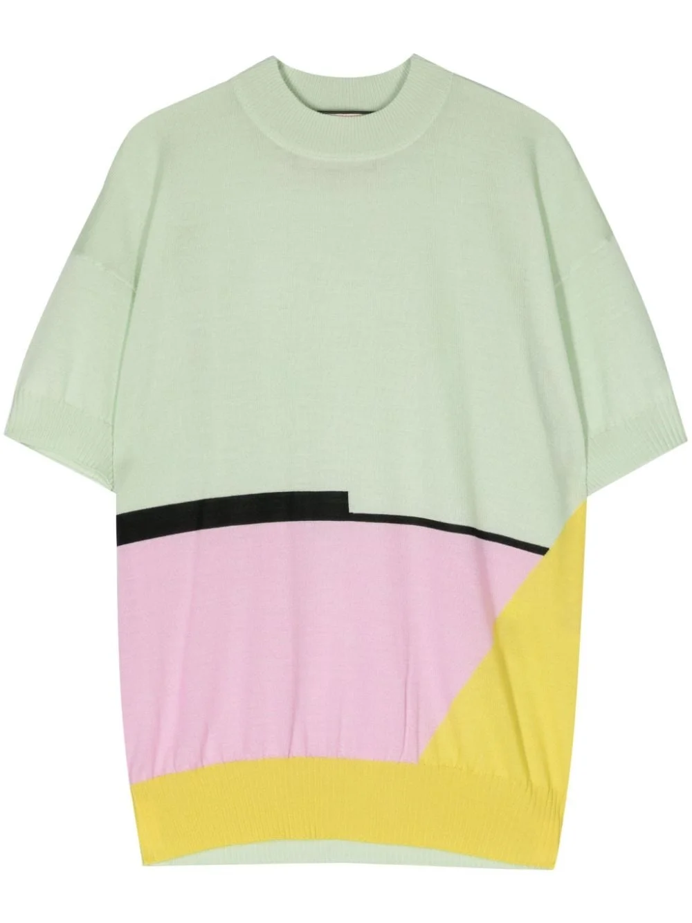 intarsia-knit merino wool T-shirt - 1