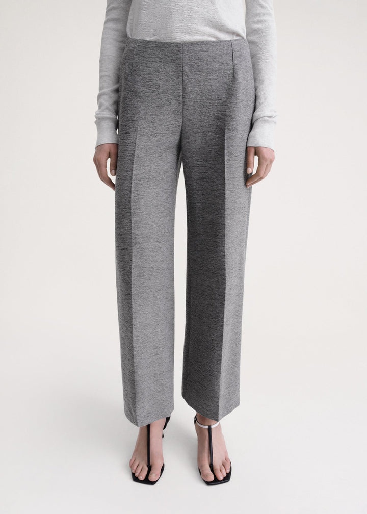 Clean wide trousers grey mélange - 5