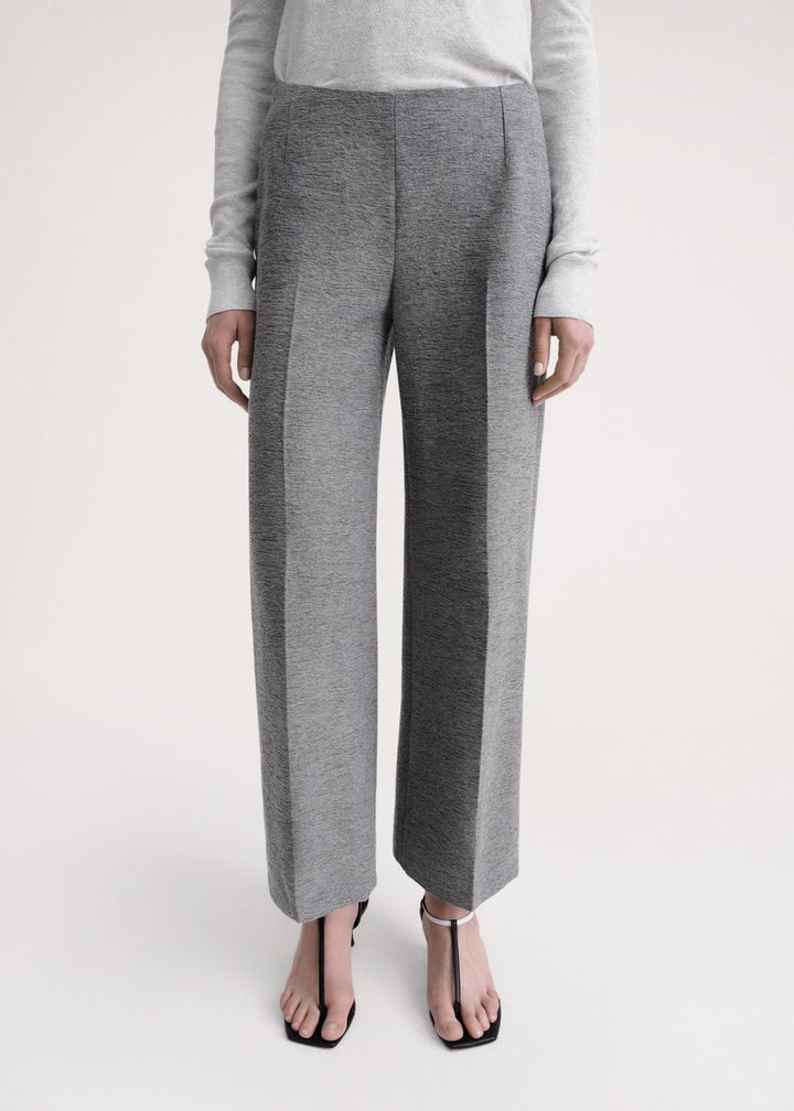 Cotton cashmere sweatpants grey melange – TOTEME