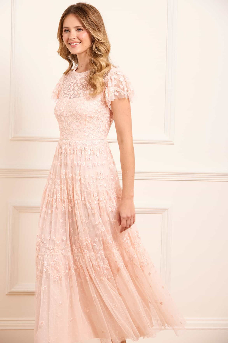 Needle & Thread Clover Short Sleeve Ankle Gown outlook