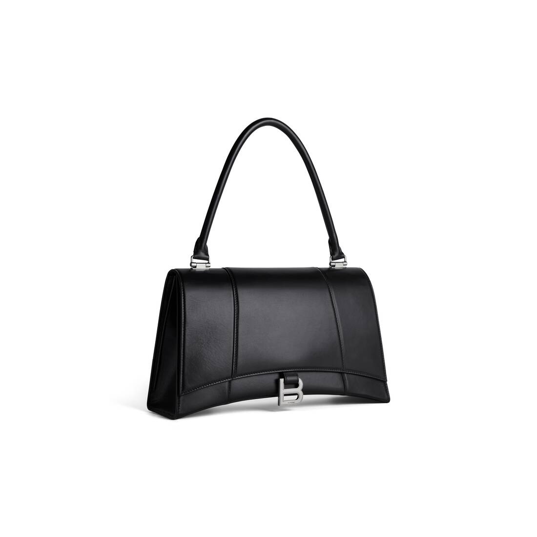 Women's Hourglass Hinge Medium Handbag in Black - 5