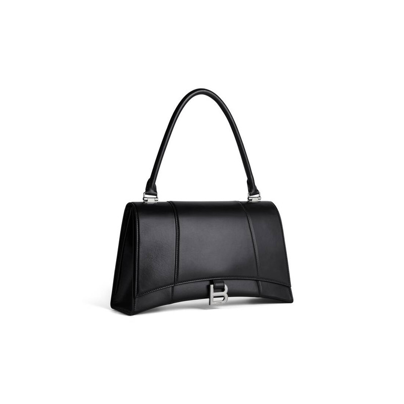 Women's Hourglass Hinge Medium Handbag in Black 5