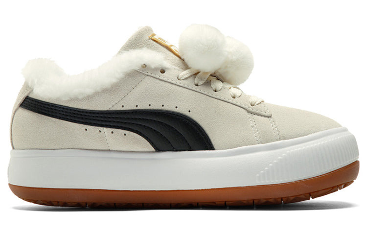 (WMNS) PUMA Suede Mayu 'Fur - Whisper White Black' 385265-01 - 2