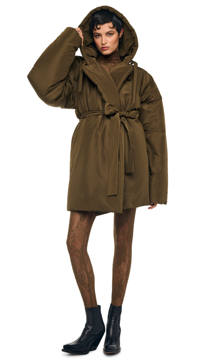 HOODED SLEEPING BAG COAT TO KNEE 1