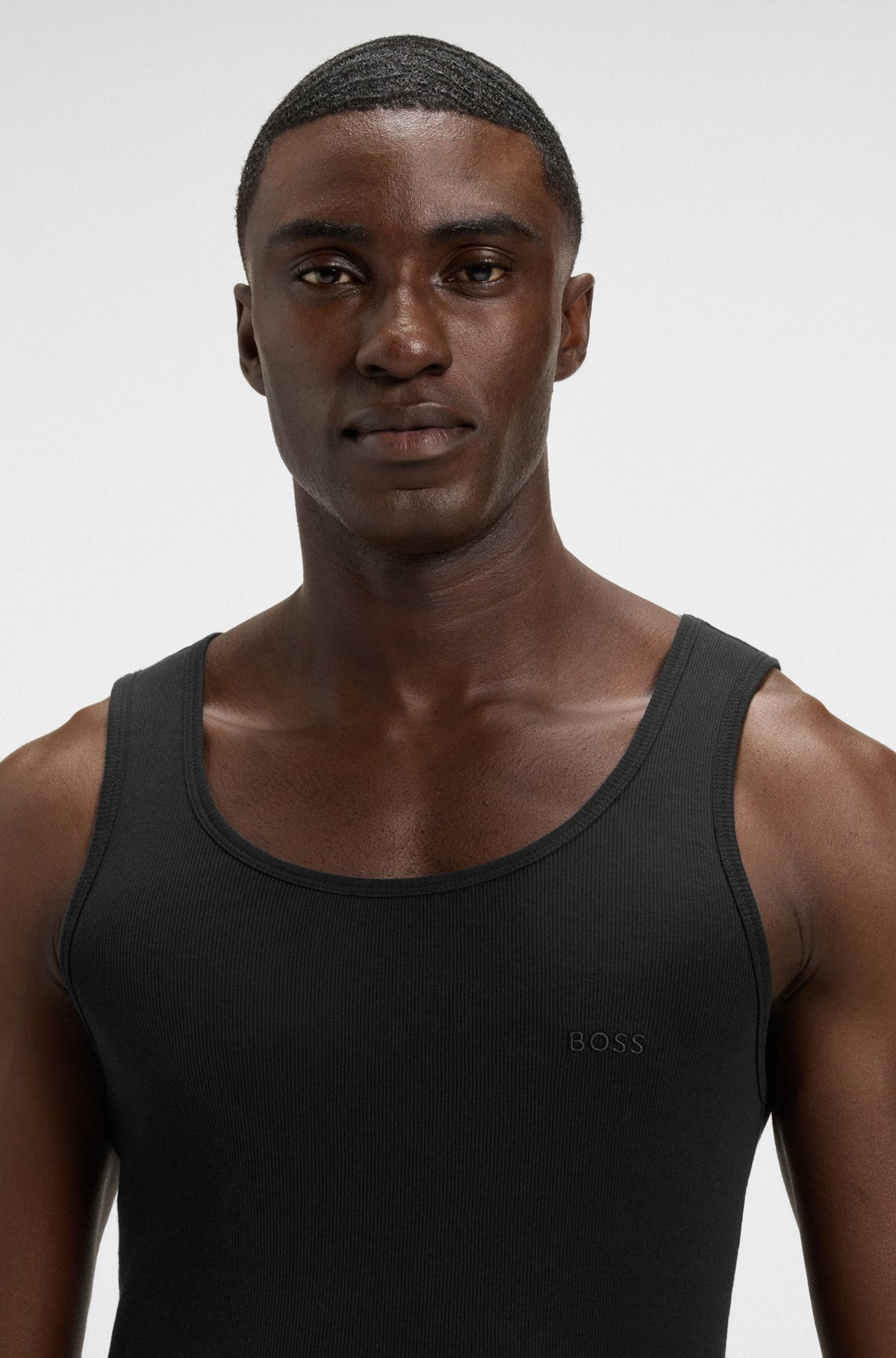THREE-PACK OF COTTON TANK TOPS WITH EMBROIDERED LOGOS - 4