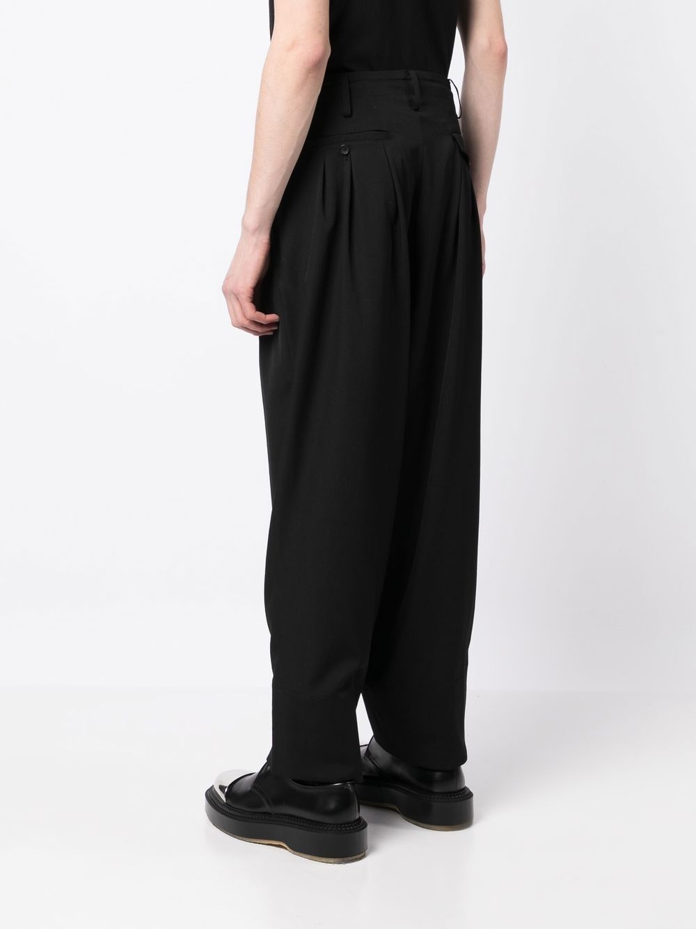 wool loose fit trousers - 4