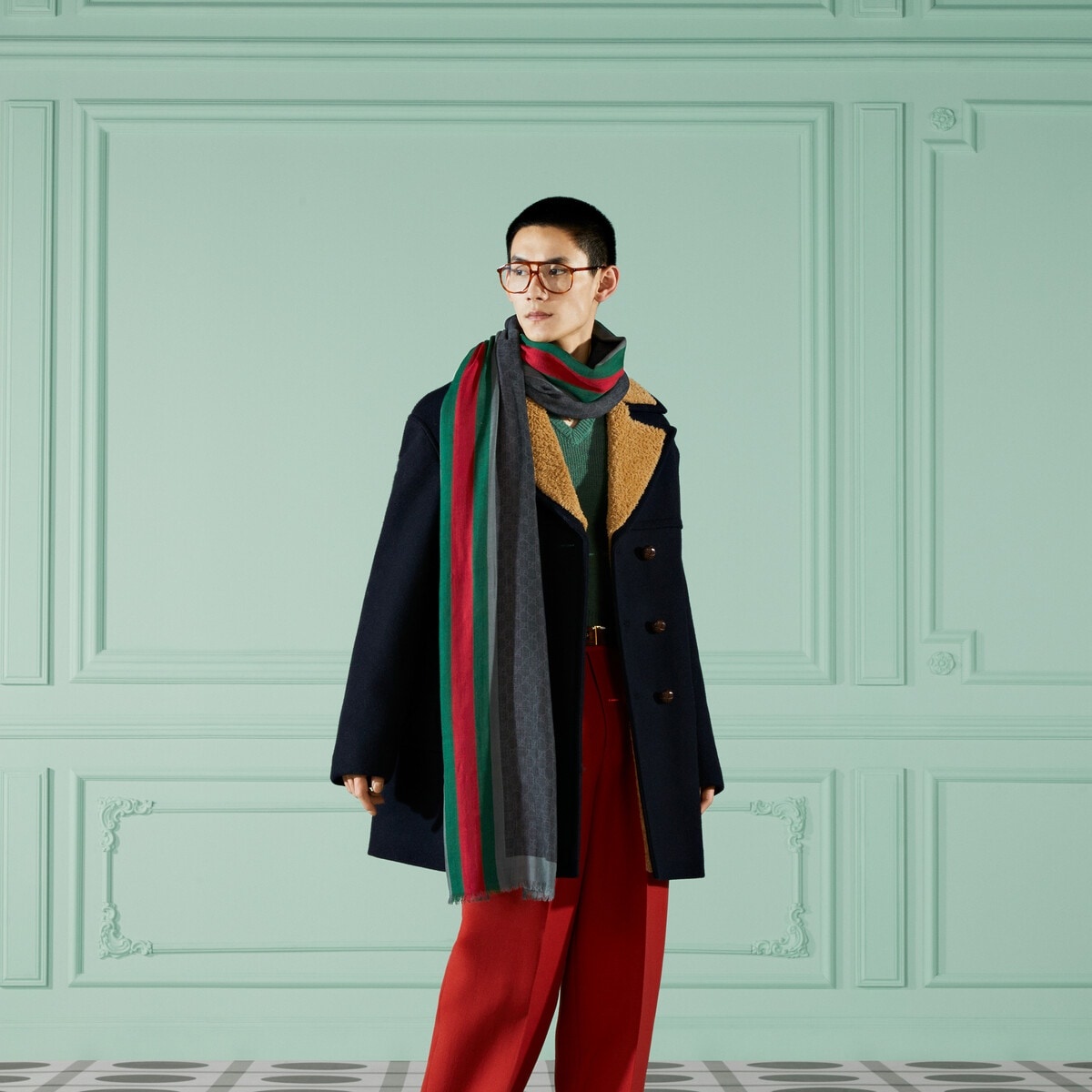 Silk wool stole with Web - 3