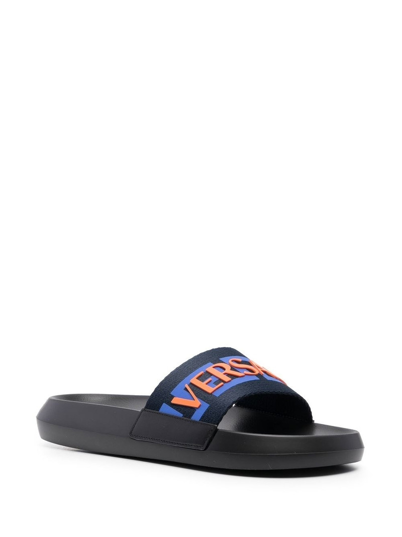VERSACE logo-appliqué open-toe slides outlook