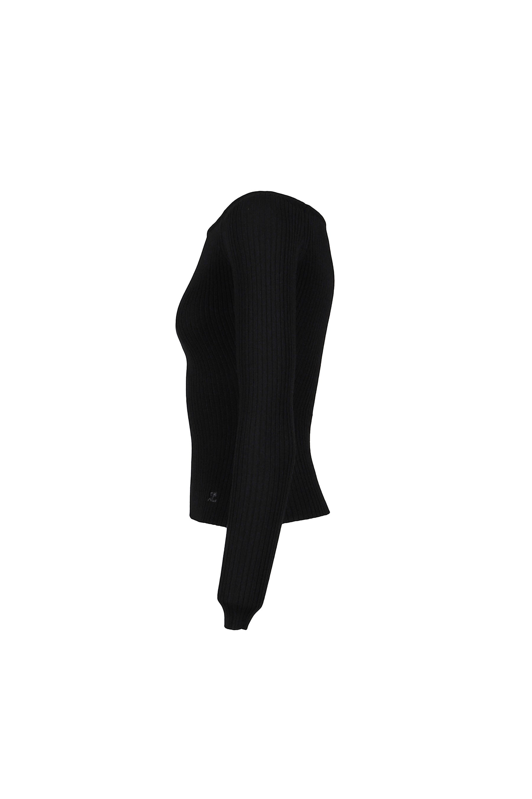OFF SHOULDER RIB KNIT TOP / BLK - 3