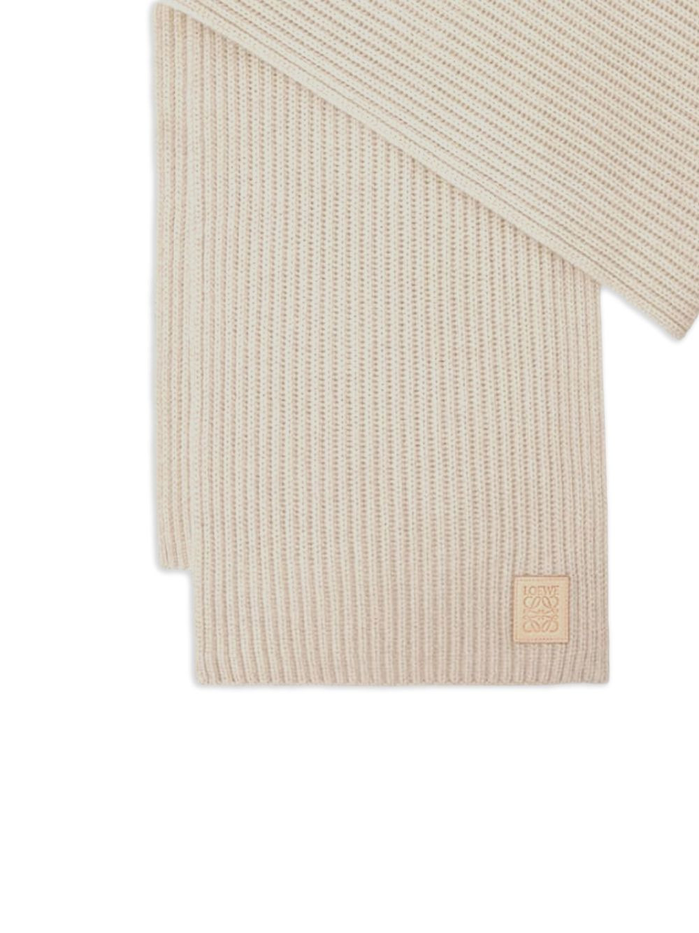 ribbed logo-plaque scarf - 2