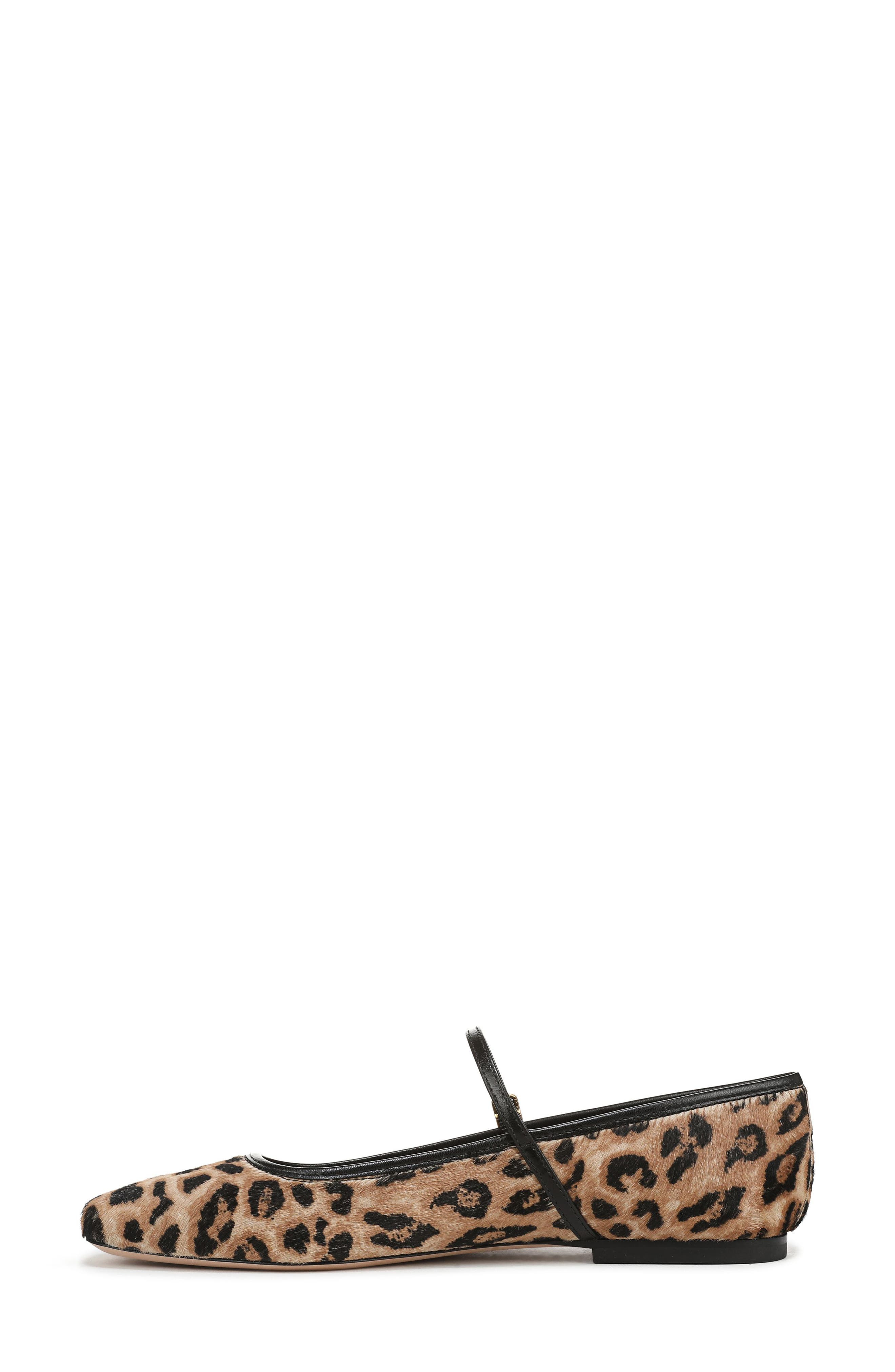 Veronica Beard Ellie Genuine Calf Hair Mary Jane Flat in Leopard/Black at Nordstrom - 9