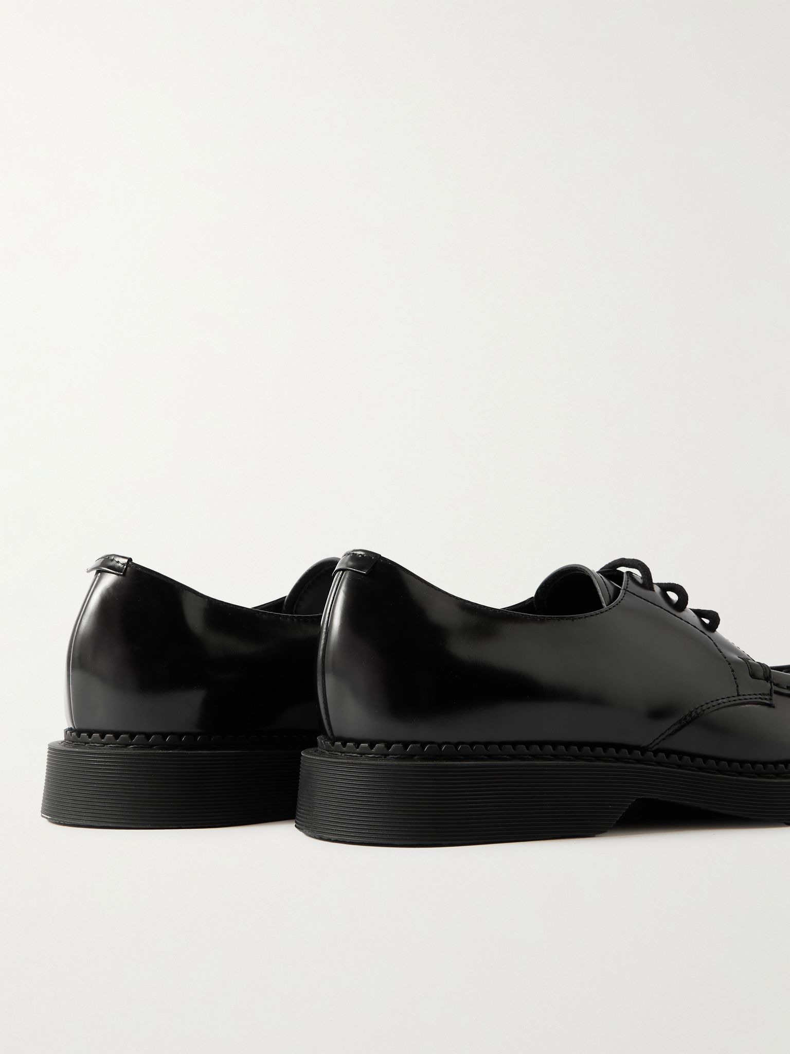 Wim Polished-Leather Derby Shoes Black - 5