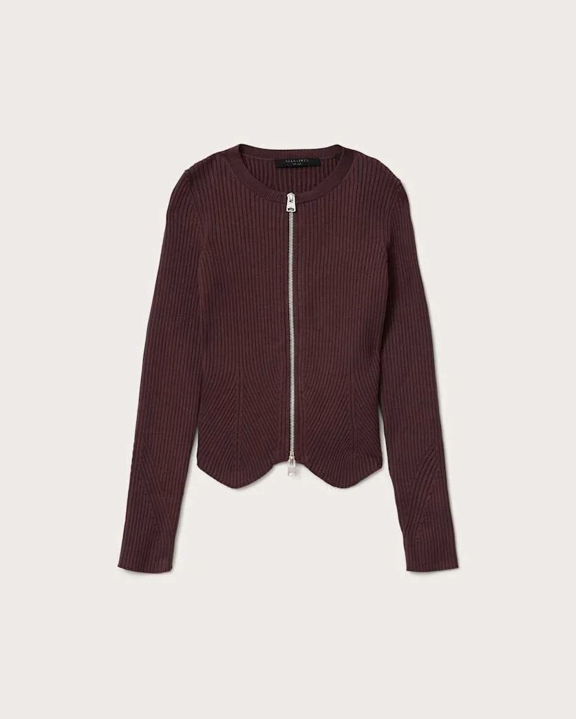 CRUZ DUAL ZIP RIBBED CARDIGAN - 1