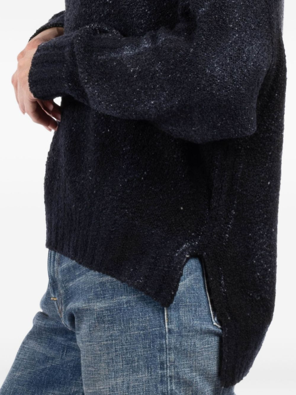 mock-neck sparkle knit sweater - 4