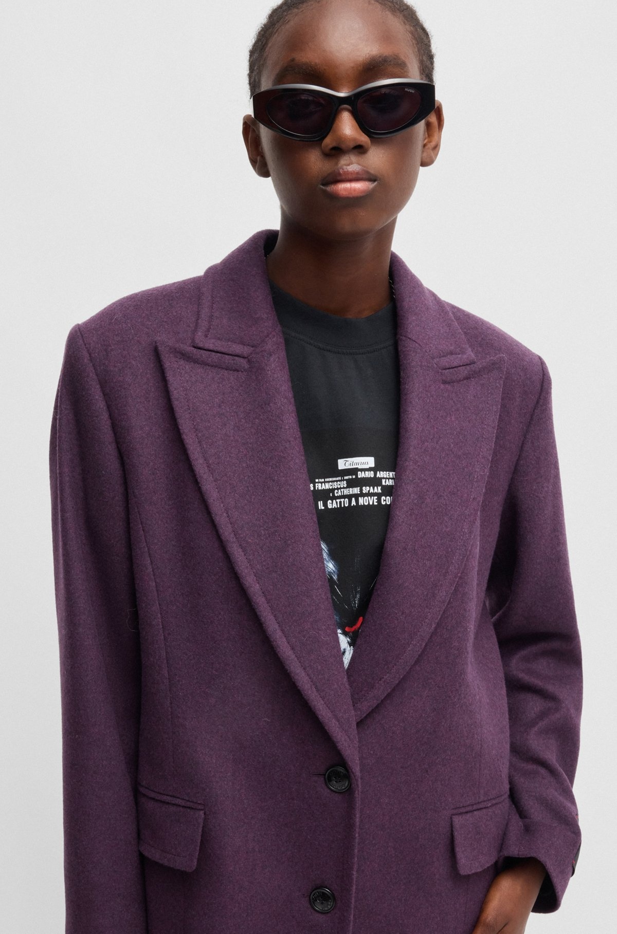 LONG-LENGTH REGULAR-FIT COAT WITH PEAK LAPELS - 5