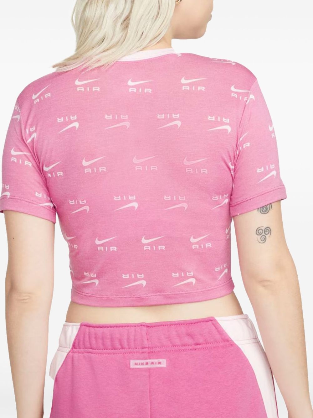 printed short-sleeve "Pink/White" top - 2